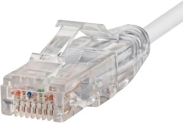 Alt view image 6 of 9 - Monoprice Cat6 Ethernet Patch Cable - 1 feet - White | Snagless RJ45 Stranded 550MHz UTP CMR Riser Rated Pure Bare Copper Wire 28AWG - SlimRun Series