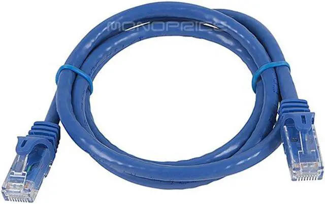 Alt view image 2 of 11 - Monoprice Cat6 Ethernet Patch Cable - 3 Feet - Blue | Network Internet Cord - RJ45, Stranded, 550Mhz, UTP, Pure Bare Copper Wire, 24AWG - Flexboot Series