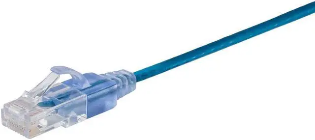 Alt view image 2 of 5 - Monoprice SlimRun Cat6A Ethernet Patch Cable - Network Internet Cord - RJ45, 550Mhz, UTP, Pure Bare Copper Wire, 10G, 30AWG, 14ft, Blue, 5-Pack