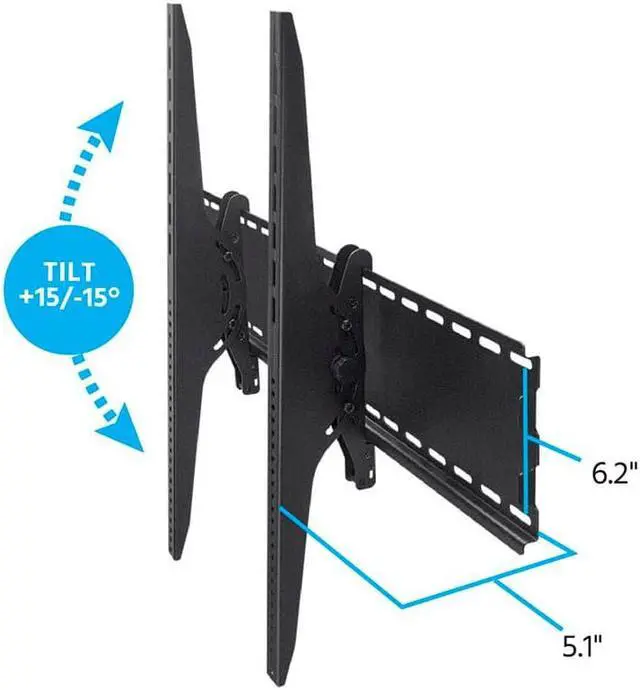 Alt view image 2 of 13 - Monoprice Heavy-Duty Tilt TV Wall Mount, Extra Wide For 60" To 120" TVs up to 264lbs, Max VESA 900x600, Works wi
