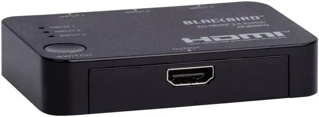 Alt view image 2 of 14 - Monoprice Blackbird 4K 3x1 HDMI 2.0 Slim Switch - Black |4k @ 60Hz, HDCP 2.2 Compliant, HDR, Dolby TrueHD Support And IR Remote Control
