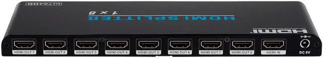 Alt view image 7 of 8 - Monoprice Blackbird 4K Pro 1x8 HDMI Splitter With HDCP 2.2 and EDID Support | Delivers Up to 10.2 Gbps Bandwidth
