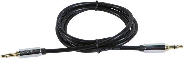 Alt view image 3 of 8 - Monoprice 109764 3-Feet 3.5mm Stereo Male to 3.5mm Stereo Male Gold Plated Cable for Mobile, Black