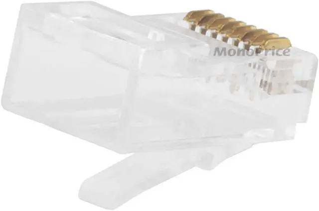 Alt view image 13 of 16 - Monoprice 100-pcs RJ45 Modular Plug for Cat6 Solid Cable