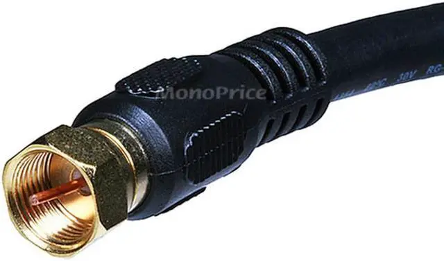 Alt view image 3 of 10 - Monoprice 10 ft. RG-6 Coaxial Cable, Black; For Use With Video Equipment 6313