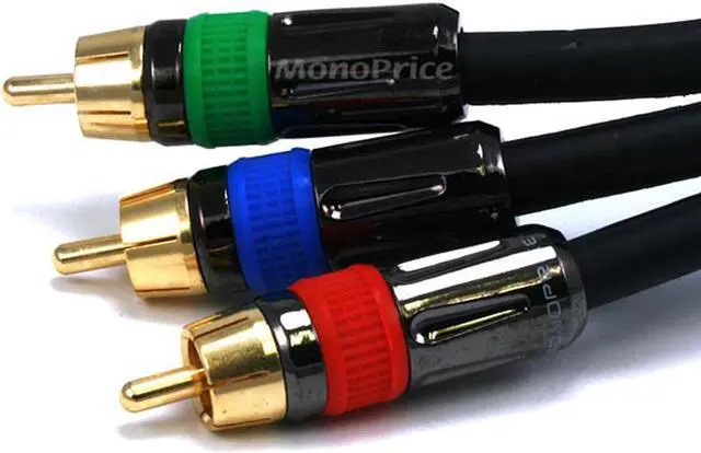 Main image of Monoprice 12ft 18AWG CL2 Premium 3-RCA Component Video/Audio RG-6/U Coaxial Cable - Black