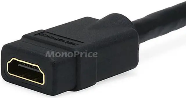 Alt view image 6 of 7 - High Speed HDMI With Ethernet Male to Female Port Saver - 8 Inch - Black | 28AWG