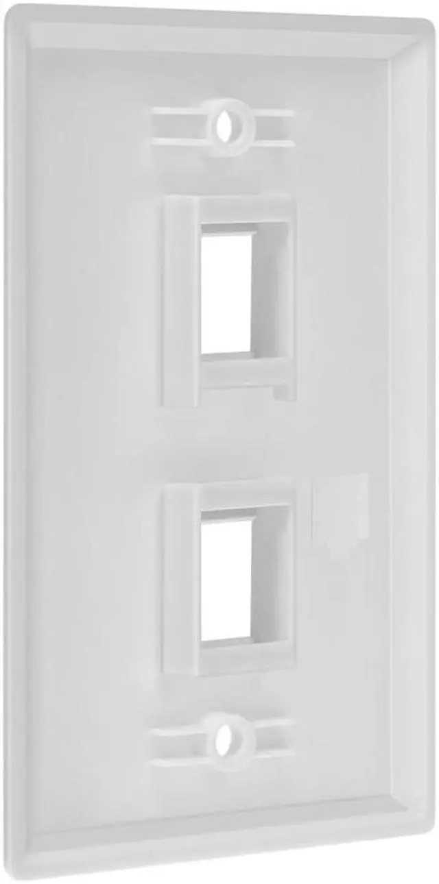 Alt view image 10 of 13 - 2 Port Keystone Wall Plate Network WHITE - BattleBorn