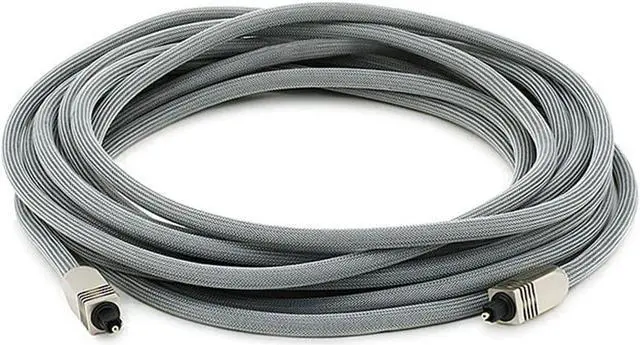 Main image of Monoprice Premium S/PDIF (Toslink) Digital Optical Audio Cable - Silver - 25 Feet | Heavy Duty Mesh Jacket, Metal Connector Heads, For Play Station, Xbox one, Home theater & More