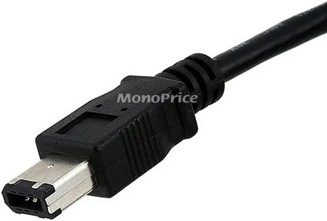 Alt view image 2 of 3 - Monoprice FireWire iLink DV Cable - 6 Feet - Black | IEEE-1394 6-pin Male to 4-pin Male