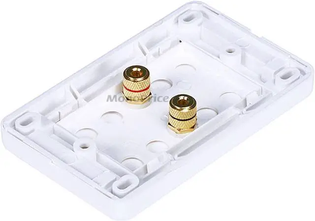 Alt view image 2 of 4 - Monoprice High Quality Banana Binding Post Wall Plate For 1 Speaker - Coupler Type
