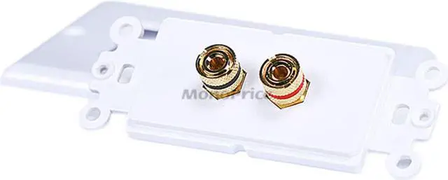 Alt view image 3 of 5 - Monoprice High Quality Banana Binding Post Two-Piece Inset Wall Plate For 1 Speaker | Coupler Type