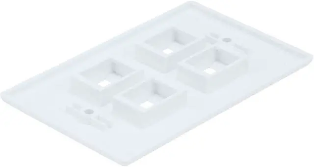 Alt view image 4 of 9 - Monoprice 4-Hole 1-Gang Keystone Wall Plate - White