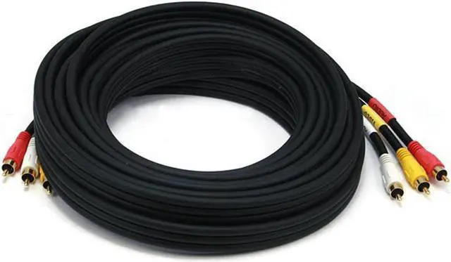 Main image of Monoprice 25ft Triple RCA Stereo Video Dubbing Composite Cable (3 x RG59U)