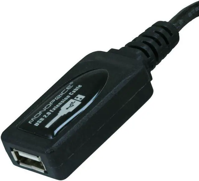 Alt view image 2 of 14 - Monoprice USB Type-A to Type-A Female 2.0 Extension Cable - Active, 28/24AWG, Repeater, Kinect and PS3 Move Compatible,