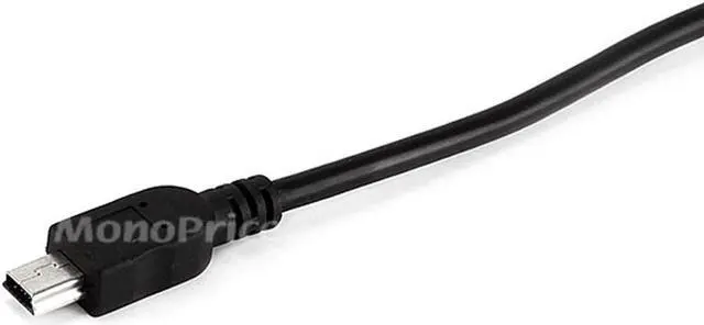 Alt view image 3 of 8 - Monoprice USB/Lightning Cable - 15 Feet - Black | USB-A to Mini-B, 5-Pin, 28AWG conductors