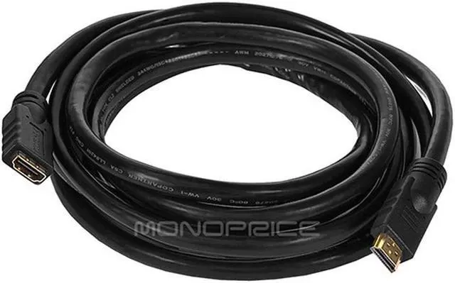 Main image of Monoprice Commercial Series High Speed HDMI Extension Cable, 4K @ 24Hz, 10.2Gbps, 24AWG, CL2, 10ft, Black