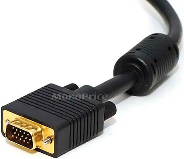 Alt view image 2 of 13 - Monoprice Super VGA Cable - 50 Feet - Black | Male to Male With Ferrites For In-Wall Installation | Gold Plated, CL2 Rated
