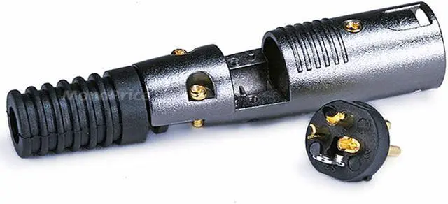 Alt view image 6 of 9 - Monoprice 3 Pin XLR Male Mic Connector Gold Plated Pins - Black With Strain Relief Boot For Smooth, Corrosion Free Connections.