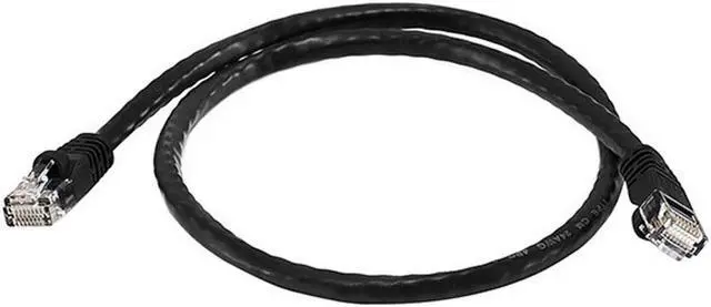 Main image of Monoprice Cat6 Ethernet Patch Cable - Network Internet Cord - RJ45, Stranded, 550Mhz, UTP, Pure Bare Copper Wire, 24AWG, 2ft, Black