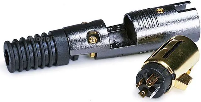 Alt view image 3 of 7 - Monoprice 3 Pin XLR Female Mic Connector Gold Plated Pins - Black With Strain Relief Boot For Smooth, Corrosion Free Connections.