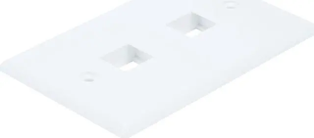 Main image of 2 Port Keystone Wall Plate Network WHITE - BattleBorn