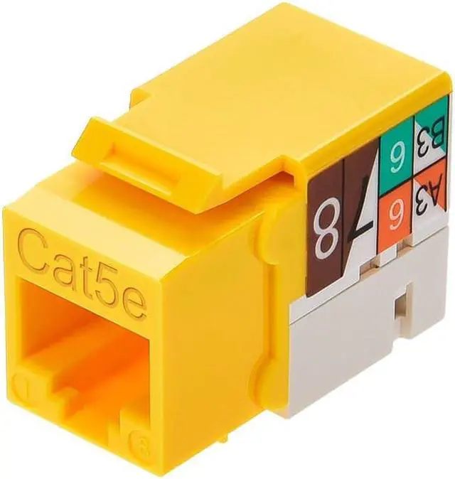 Alt view image 4 of 7 - Monoprice Cat5e Punch Down Keystone Jack for 22-24AWG Solid Wire, Yellow