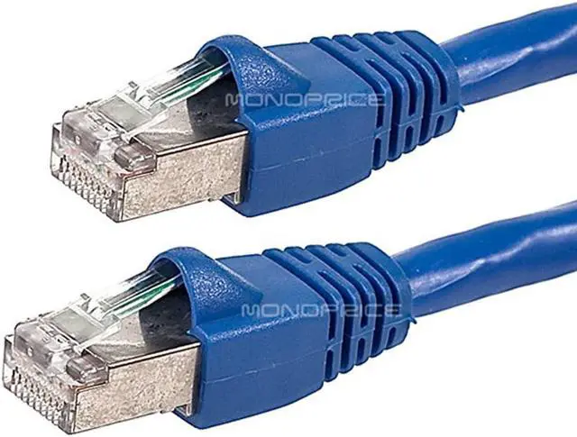 Alt view image 10 of 19 - Monoprice Cat6A Ethernet Patch Cable - 50 Feet - Blue | Snagless RJ45, Stranded, 550Mhz, STP, Pure Bare Copper Wire, 10G,26AWG