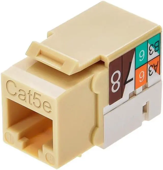 Alt view image 4 of 7 - Monoprice Cat5e Punch Down Keystone Jack for 22-24AWG Solid Wire, Beige