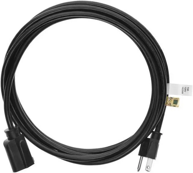 Alt view image 3 of 17 - Monoprice 3-Prong Extension Cord - 10 Feet - Black | NEMA 5-15P to NEMA 5-15R, 16AWG, 13A