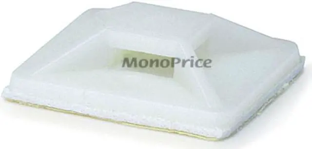 Main image of Monoprice Cable Tie Mounts - 25x25mm - White | 100 Pcs/Pack
