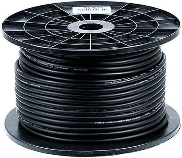 Main image of Monoprice Professional Microphone Bulk 16AWG Cable Cord - 250 Feet - Black | 8.0mm With High-Purity, Oxygen Free Copper Conductors, Braided Copper Shield