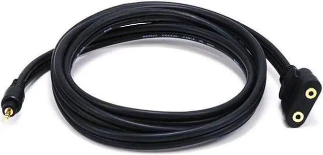 Main image of Monoprice 6ft Premium 3.5mm Stereo Male to (2) 3.5mm Stereo Female Cable (Gold Plated) - Black