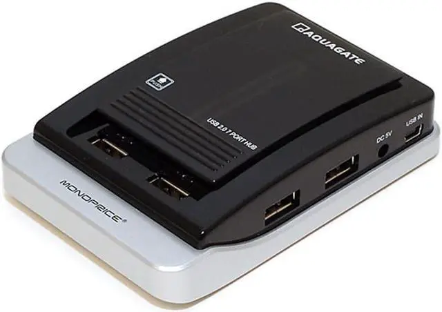 Alt view image 5 of 20 - Monoprice USB 2.0 USB Hub, Number of Ports 7 Black  Plastic 5328