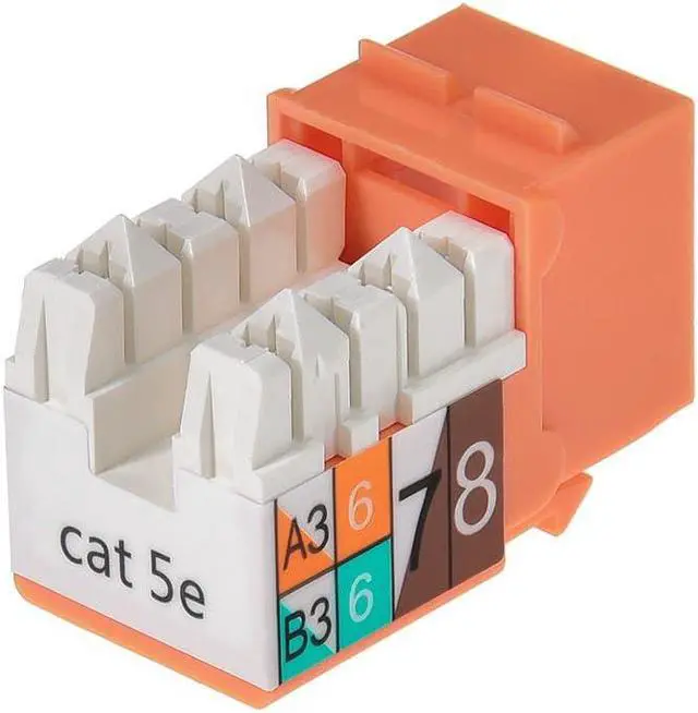 Alt view image 7 of 11 - Monoprice Cat5e Punch Down Keystone Jack for 22-24AWG Solid Wire, Orange
