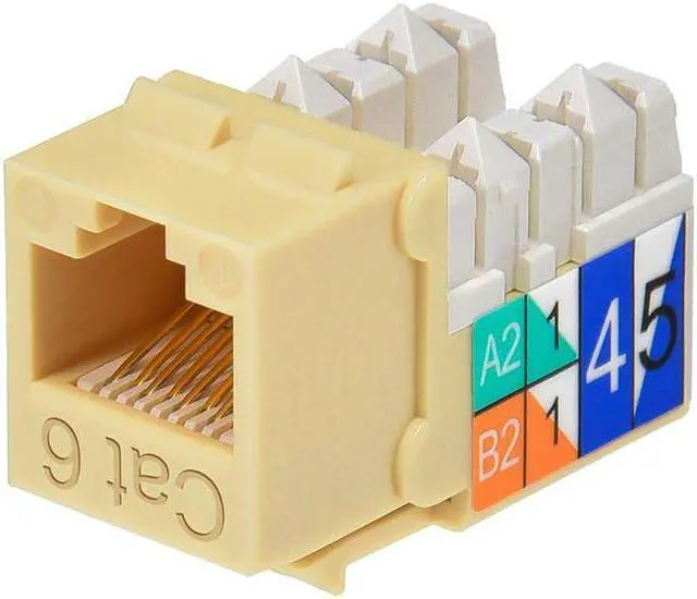 Main image of Monoprice Cat6 Punch Down Keystone Jack for 22-24AWG Solid Wire, Beige