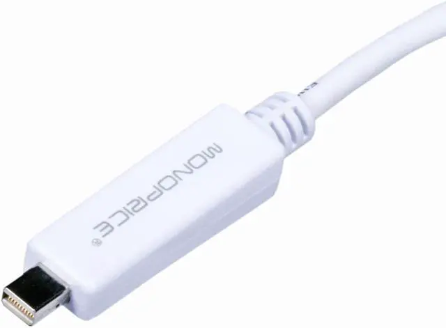 Alt view image 2 of 8 - Monoprice 3ft Gold Plated 32AWG Mini DisplayPort to DVI Cable - White
