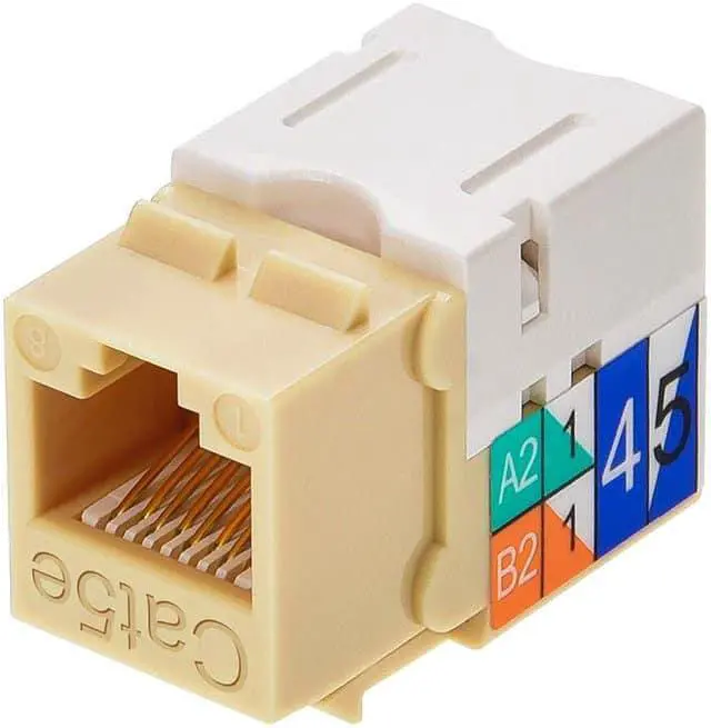 Alt view image 3 of 7 - Monoprice Cat5e Punch Down Keystone Jack for 22-24AWG Solid Wire, Beige