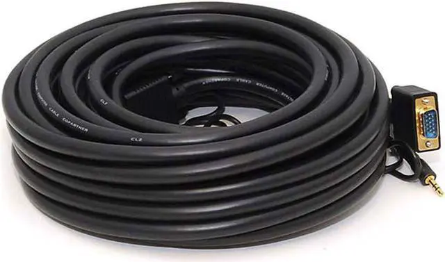 Main image of Monoprice Super VGA Cable - 50 Feet - HD15 Male/Male with Stereo Audio and Triple Shielding (Gold Plated)