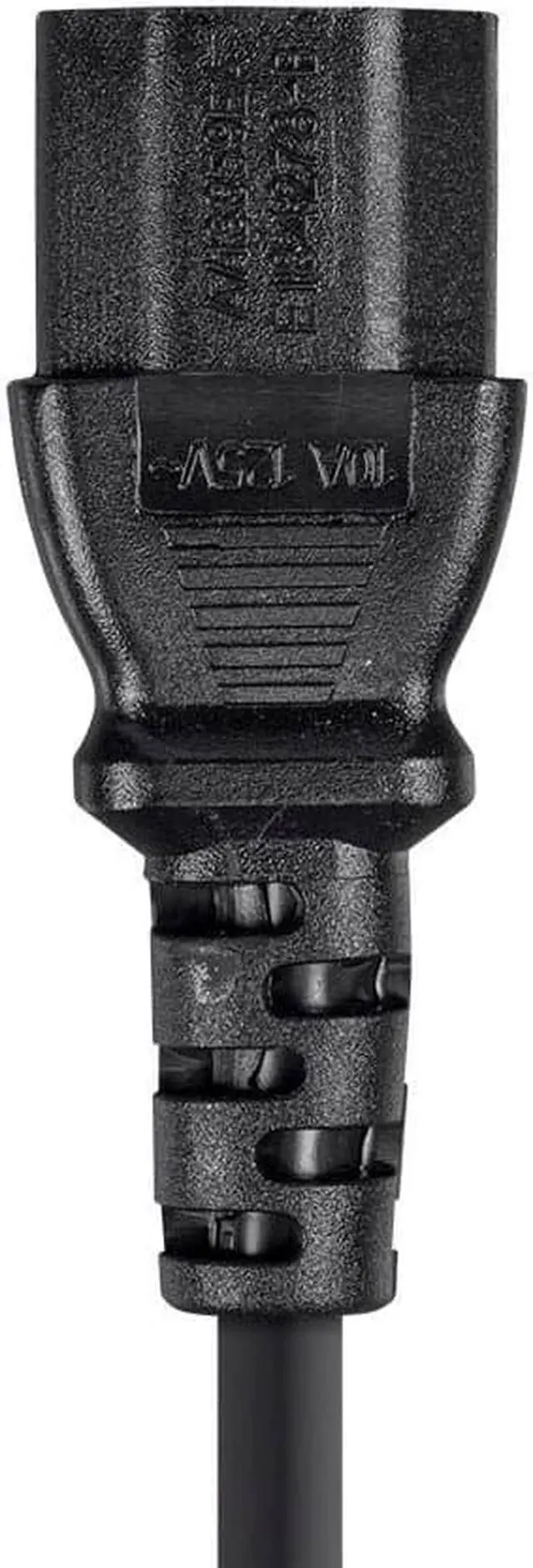 Alt view image 6 of 10 - Monoprice 1ft 16AWG Power Cord Cable w/ 3 Conductor PC Power Connector Socket, 13A (NEMA 5-15P to IEC-320-C13)