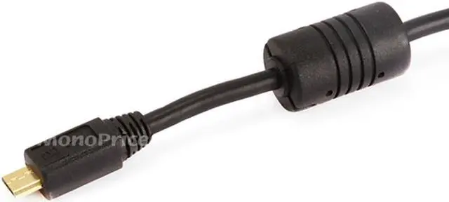 Alt view image 3 of 9 - Monoprice USB 2.0 Cable - 15 Feet - Black | USB Type-A Male to Micro Type-B 5-pin Male 28/24AWG Cable with Ferrite Core, Gold Plated