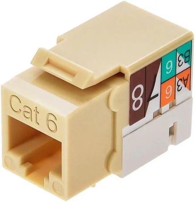 Alt view image 4 of 7 - Monoprice Cat6 Punch Down Keystone Jack for 22-24AWG Solid Wire, Beige