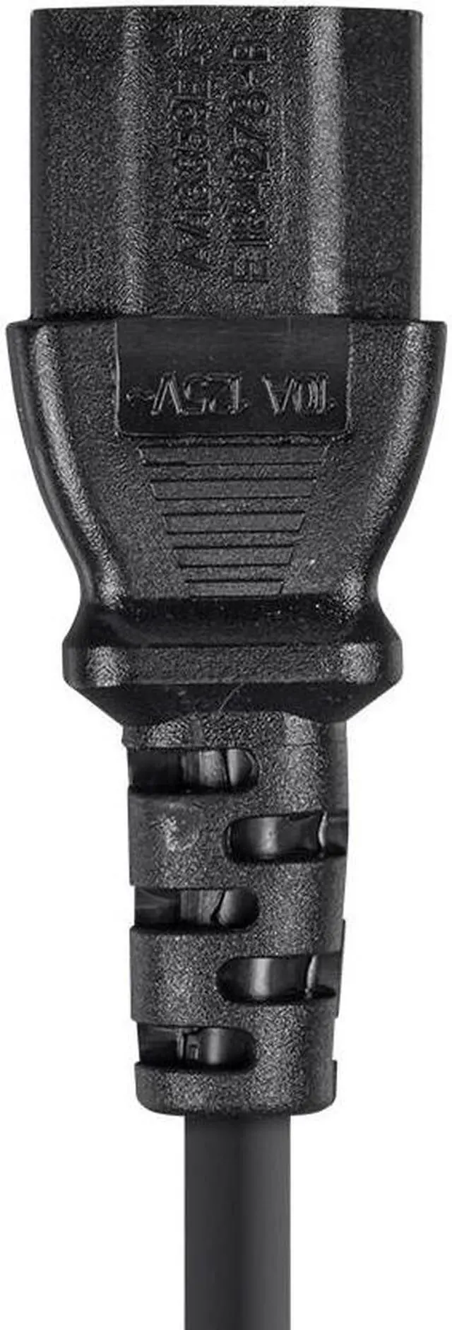 Alt view image 6 of 7 - Monoprice 2ft 16AWG Power Cord Cable w/ 3 Conductor PC Power Connector Socket, 13A (NEMA 5-15P to IEC-320-C13)