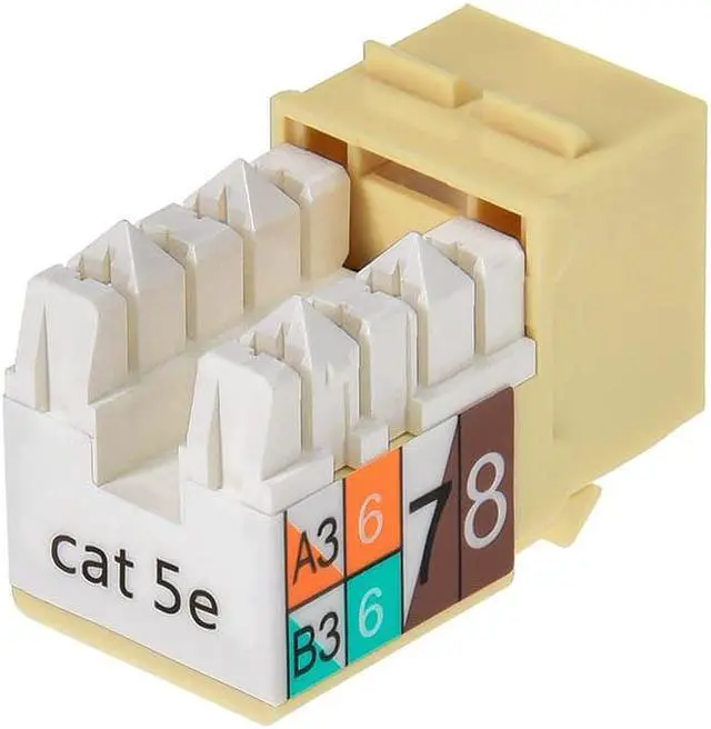 Alt view image 2 of 7 - Monoprice Cat5e Punch Down Keystone Jack for 22-24AWG Solid Wire, Beige