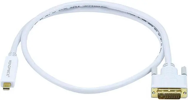 Main image of Monoprice 3ft Gold Plated 32AWG Mini DisplayPort to DVI Cable - White