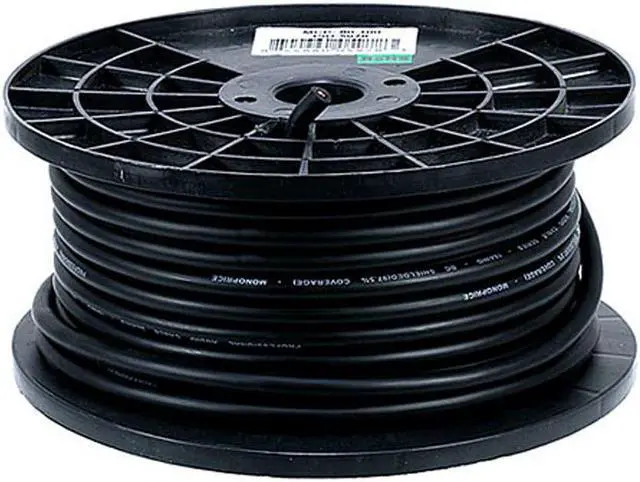 Main image of Monoprice Professional Microphone Bulk 16AWG Cable Cord - 100 Feet - Black | 8.0mm With High-Purity, Oxygen Free Copper Conductors, Braided Copper Shield