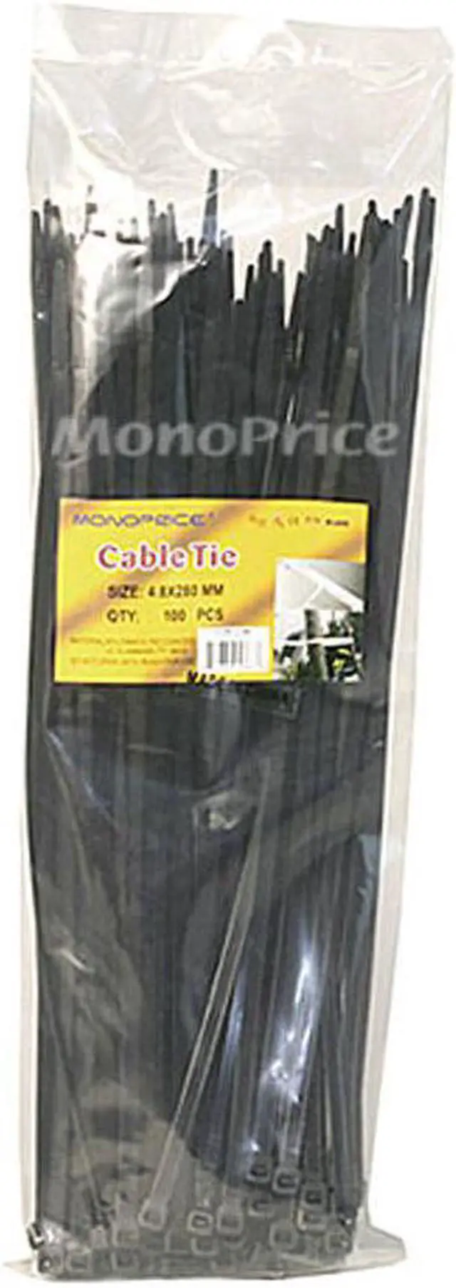 Alt view image 3 of 9 - 11-inch Cable Tie, 100pcs/Pack, 50 lbs Max Weight - Black