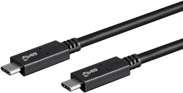 Alt view image 3 of 6 - Monoprice USB C to USB C 3.1 Gen 2 Cable - 0.5 Meter (1.6 Feet) - Black | 10Gbps, 5A, 30AWG, Type C, Compatible with Xbox One / PS5/ Switch / iPad / Android and More - Essentials Series