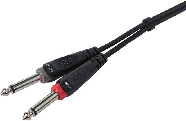 Alt view image 3 of 6 - Monoprice 1/4 Inch TRS Male to two 1/4 Inch TS Male Insert Cable Cord - 10 Feet - Black