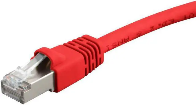 Main image of Monoprice Cat6A Ethernet Patch Cable - 10 Feet - Red | Network Internet Cord - RJ45, 550Mhz, STP, Pure Bare Copper Wire, 10G, 26AWG